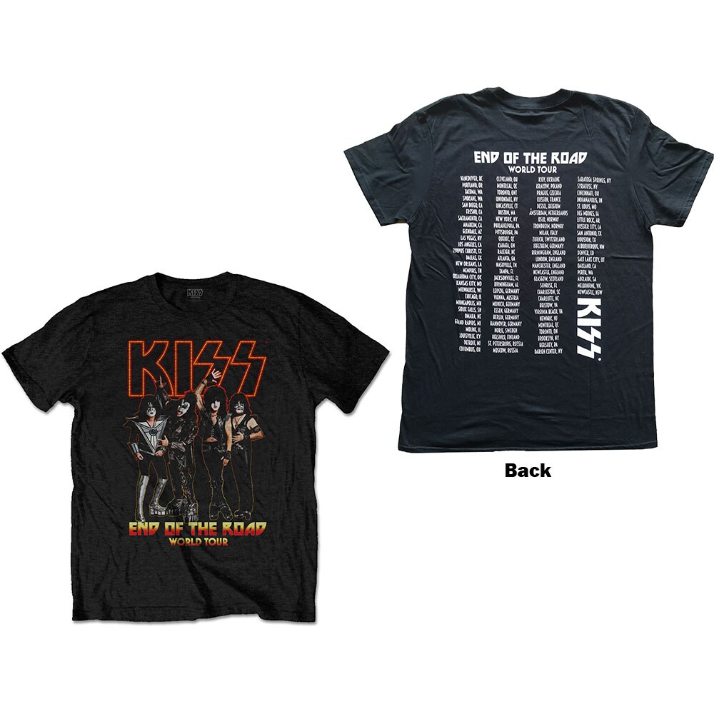KISS Unisex T-Shirt: End Of The Road Tour (Back Print) (Small)