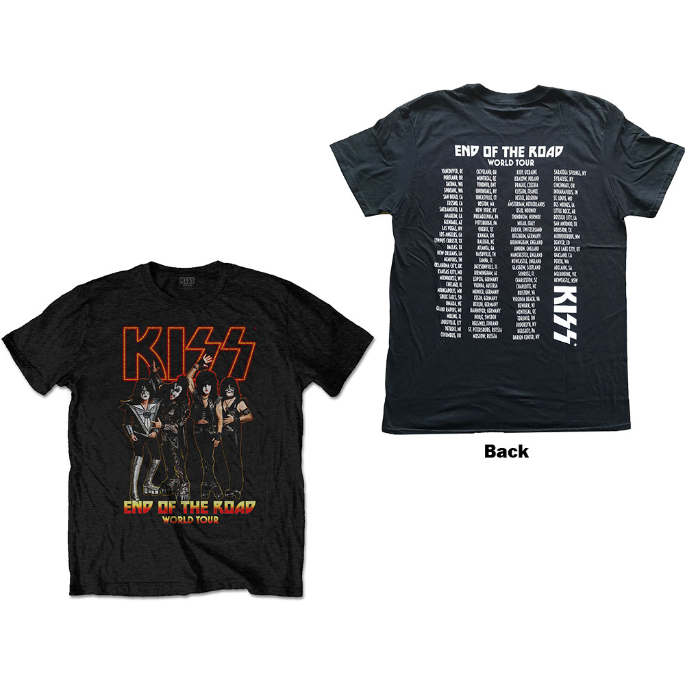 KISS Unisex T-Shirt: End Of The Road Tour (Back Print) (Medium)