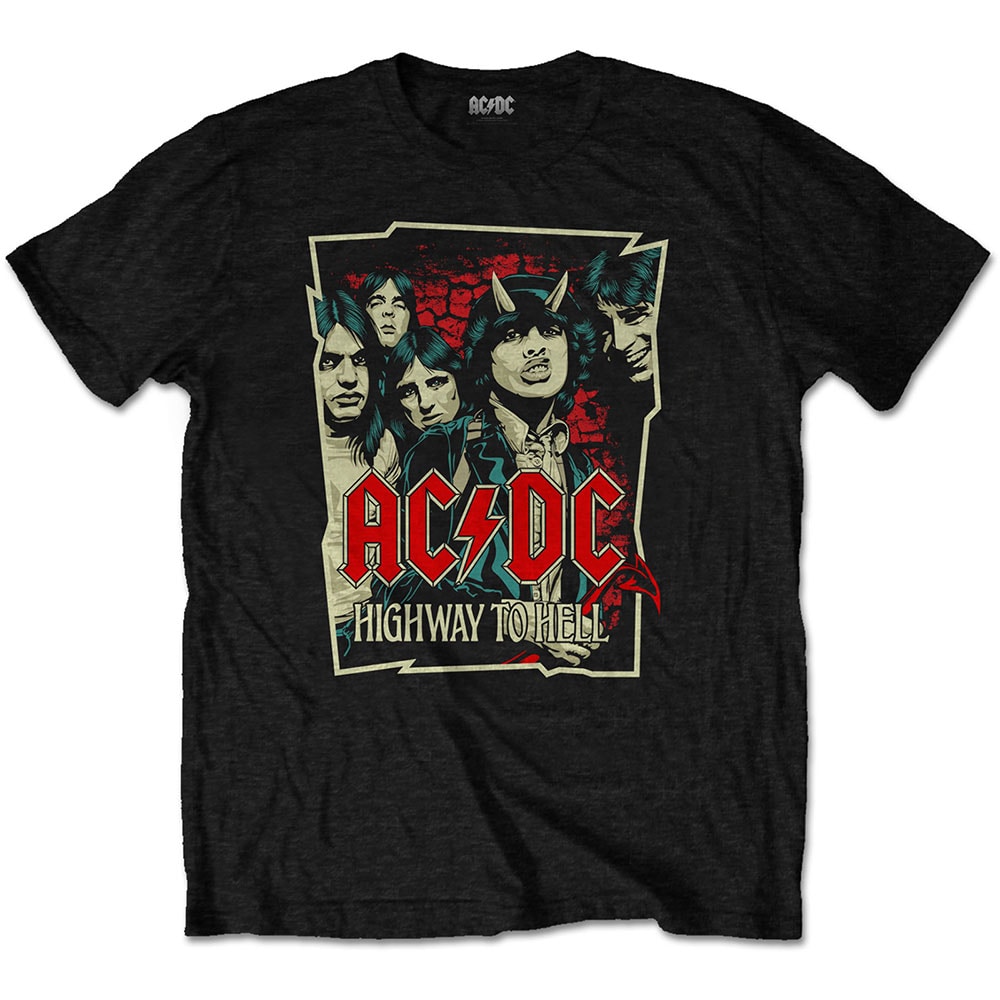 AC/DC Unisex T-Shirt: Highway To Hell Sketch (Medium)