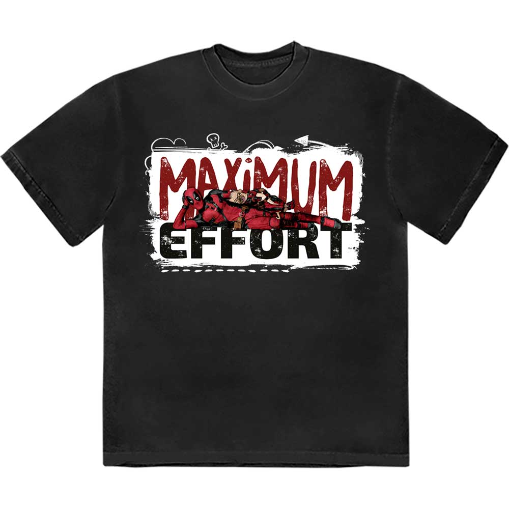 Marvel Comics Unisex T-Shirt: Deadpool Maximum Effort (Large)