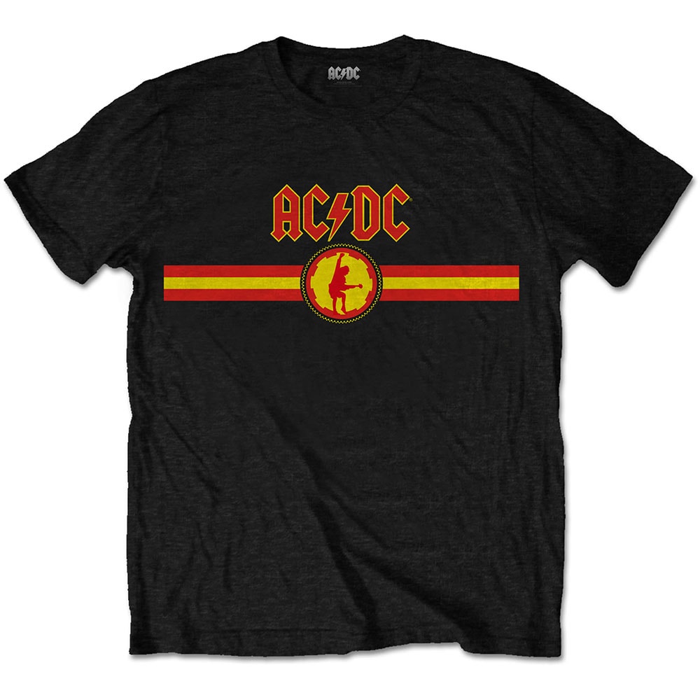 AC/DC Unisex T-Shirt: Logo & Stripe (Small)