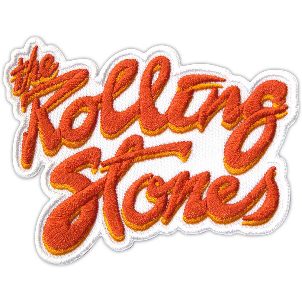 The Rolling Stones Woven Patch: Orange Logo (Standard)