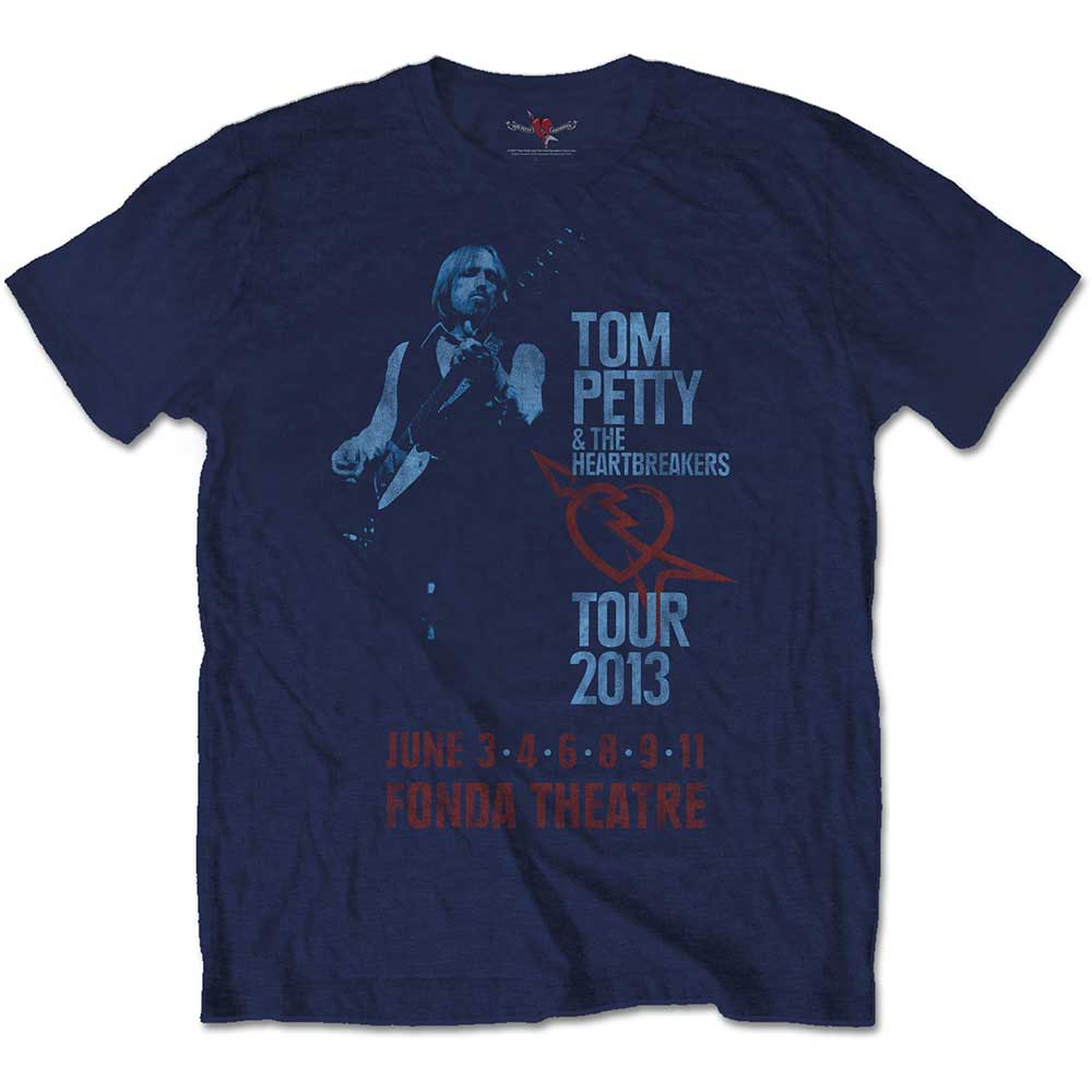 Tom Petty & The Heartbreakers Unisex T-Shirt: Fonda Theatre (Soft Hand Inks) (Small)