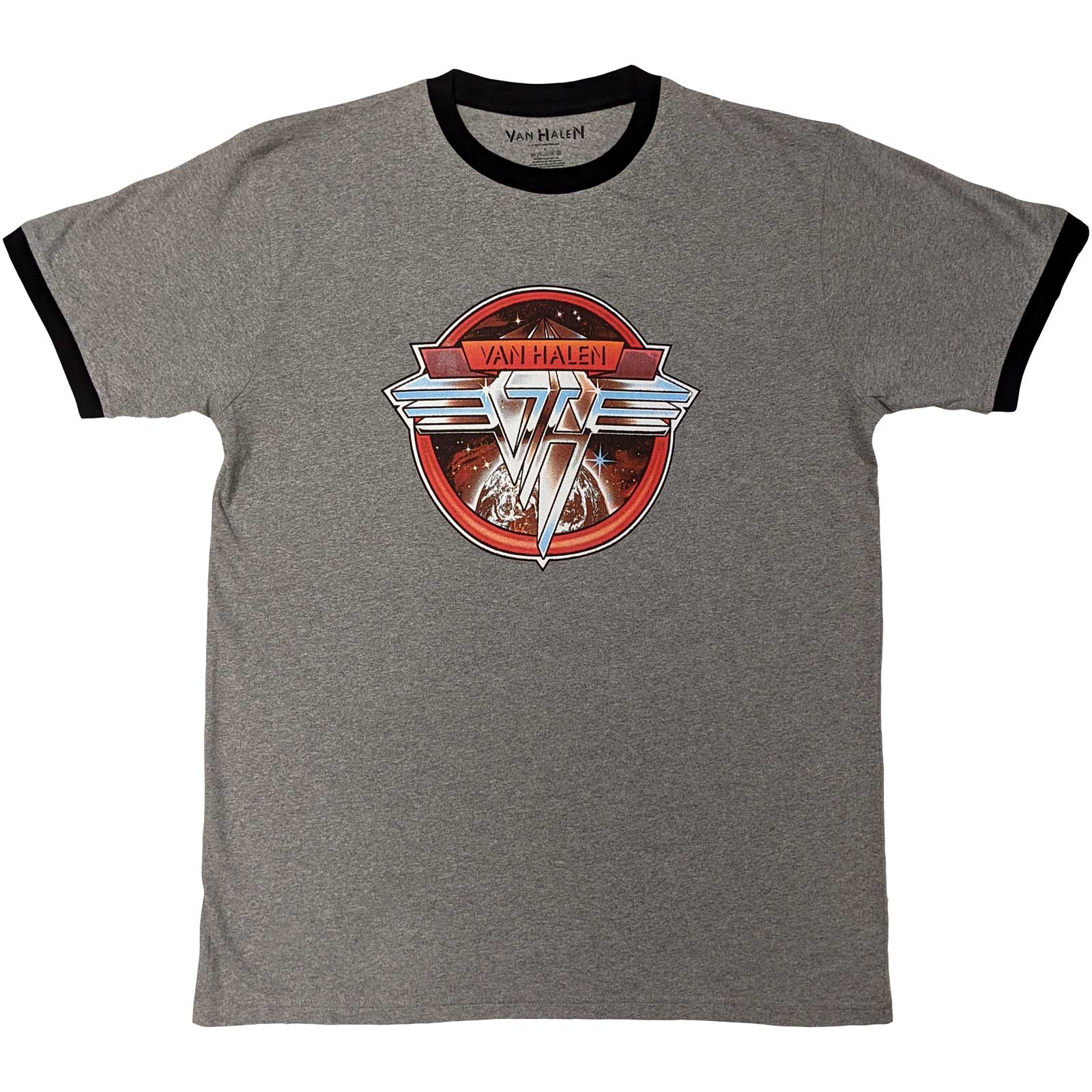 Van Halen Unisex Ringer T-Shirt: Circle Logo (Large)