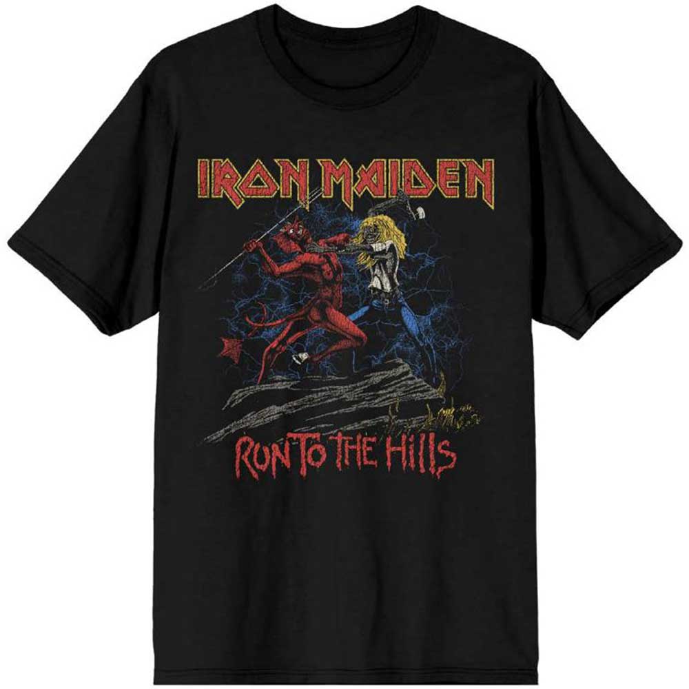Iron Maiden Unisex T-Shirt: Number of the Beast Run To The Hills Distress (XX-Large)