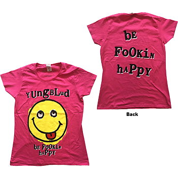 Yungblud Ladies T-Shirt: Raver Smile (Back Print) (XX-Large)
