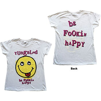 Yungblud Ladies T-Shirt: Raver Smile (Back Print) (X-Small)
