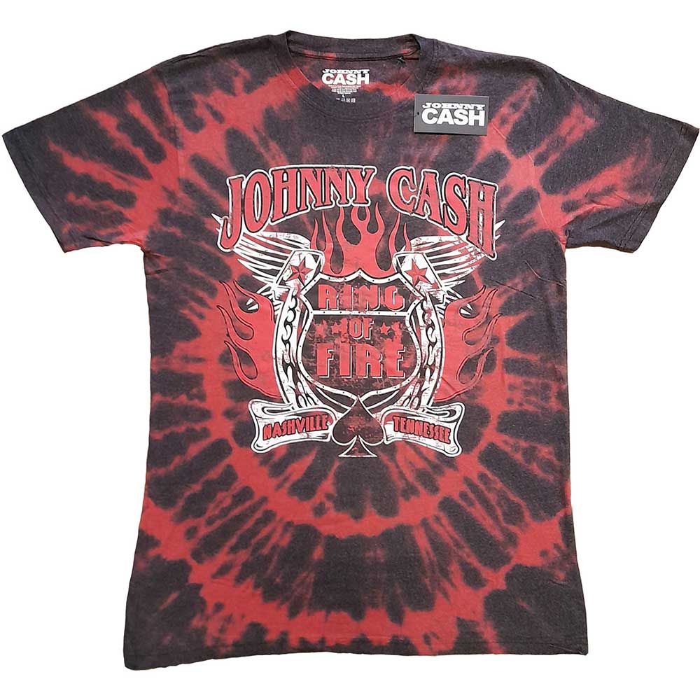 Johnny Cash Unisex T-Shirt: Ring of Fire (Dip-Dye) (XX-Large)