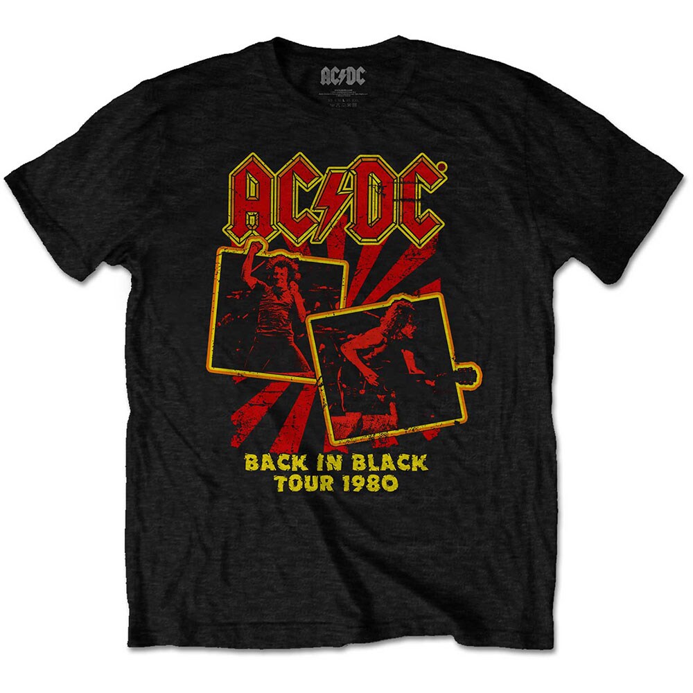 AC/DC Unisex T-Shirt: Back in Black Tour 1980 (X-Large)