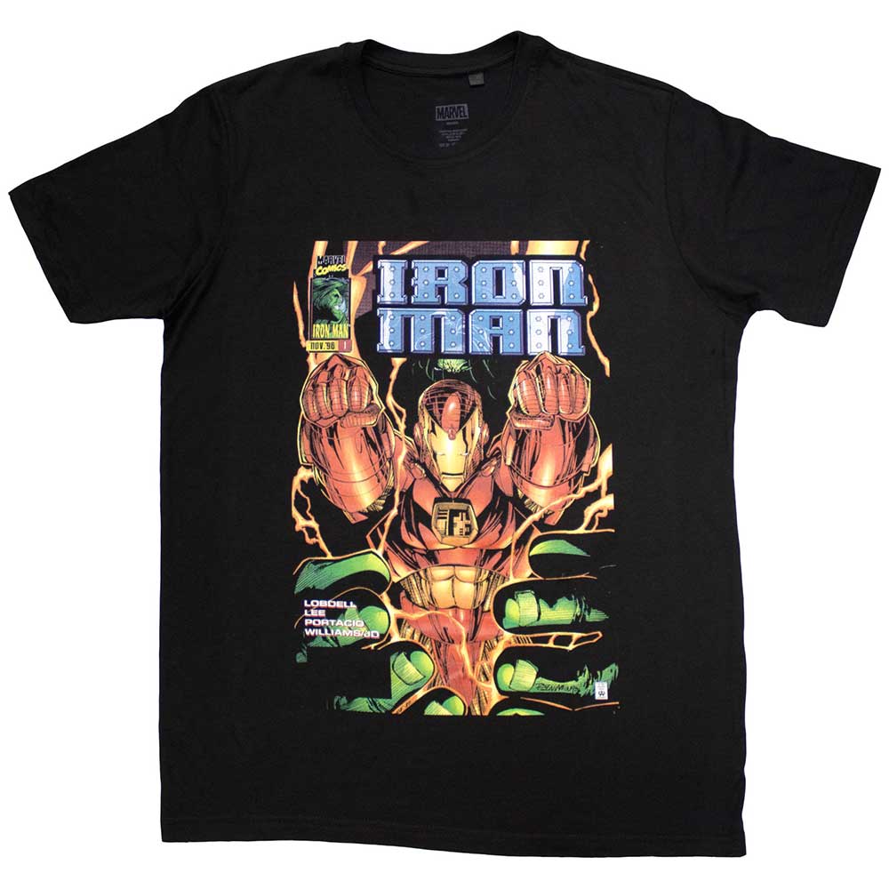 Marvel Comics Unisex T-Shirt: Iron Man Fist Comic Cover (Small)