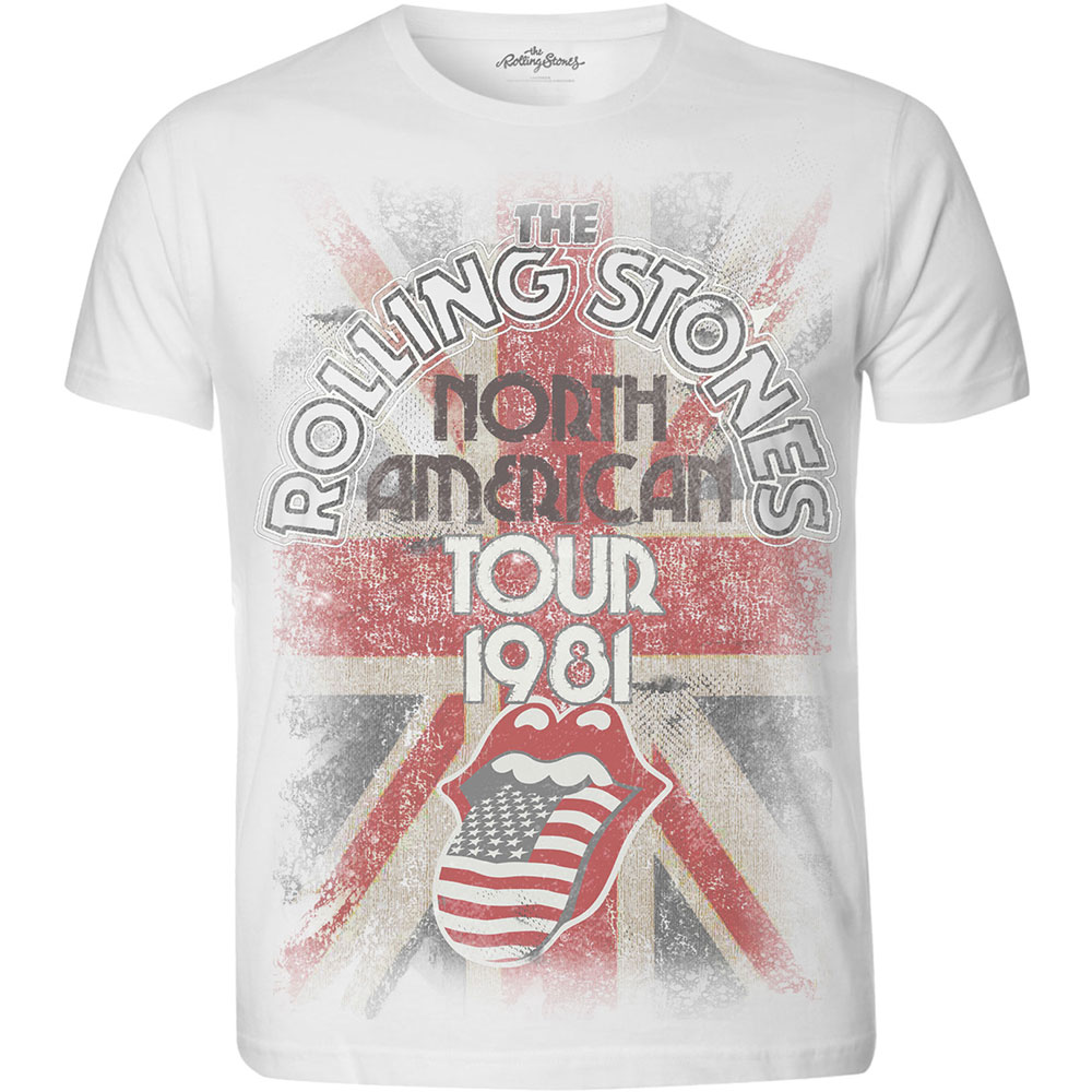 The Rolling Stones Unisex Sublimation T-Shirt: North American Tour 1981 (Medium)