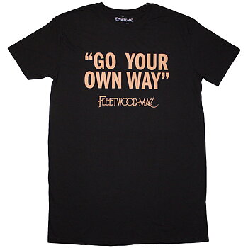 Fleetwood Mac Ladies T-Shirt Dress: Go Your Own Way (Black) (Small)