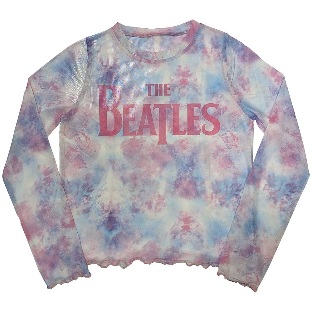 The Beatles Ladies Long Sleeve T-Shirt: Drop T Logo (Mesh) (X-Small)