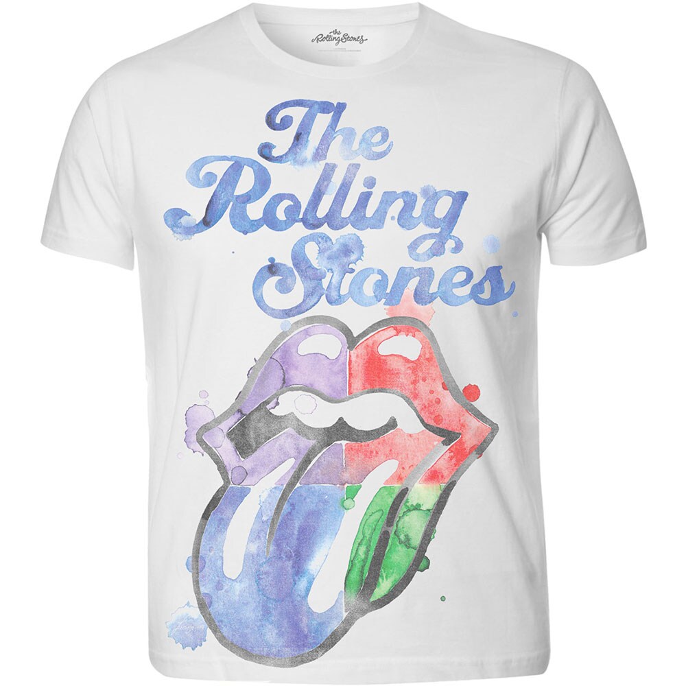 The Rolling Stones Unisex Tee: Watercolour Tongue with Sublimation Printing (X-Large) - 2