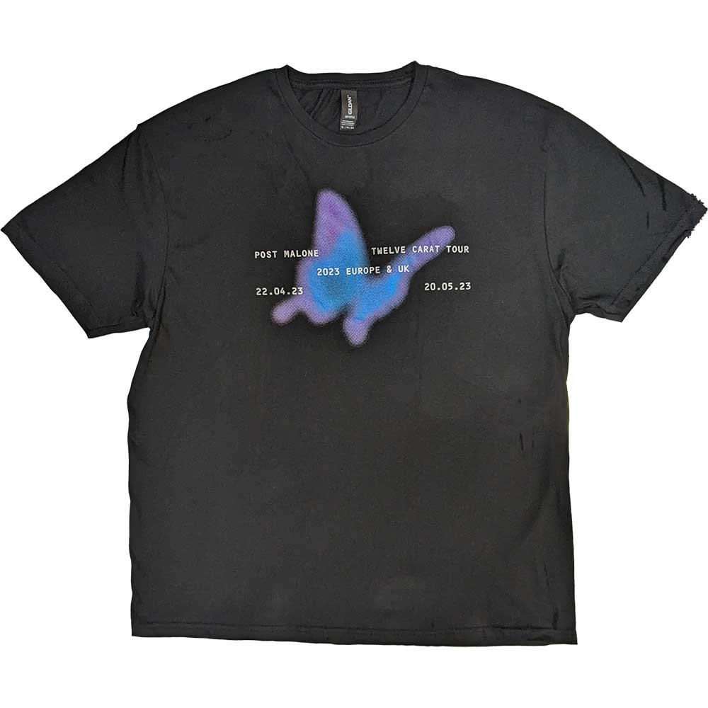 Post Malone Unisex T-Shirt: Pink Butterfly 2023 Tour (Ex-Tour) (X-Large)