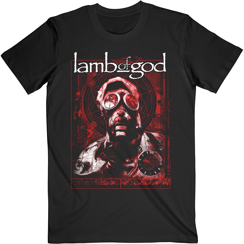 Lamb Of God Unisex T-Shirt: Gas Masks Waves (Large)
