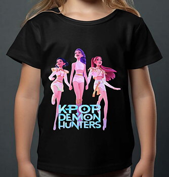 Huntrix kids t-shirt: "Christmas" - black - size 12-14 years
