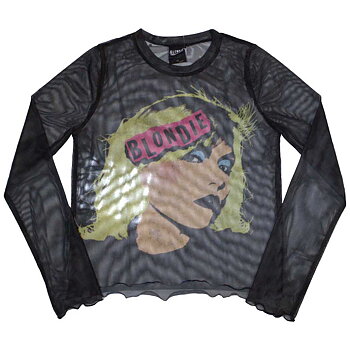 Blondie Ladies Long Sleeve T-Shirt: Punk Poster (Mesh) (Small)