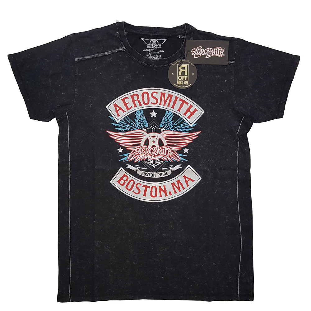 Aerosmith Unisex Snow Wash T-Shirt: Boston Pride (XX-Large)