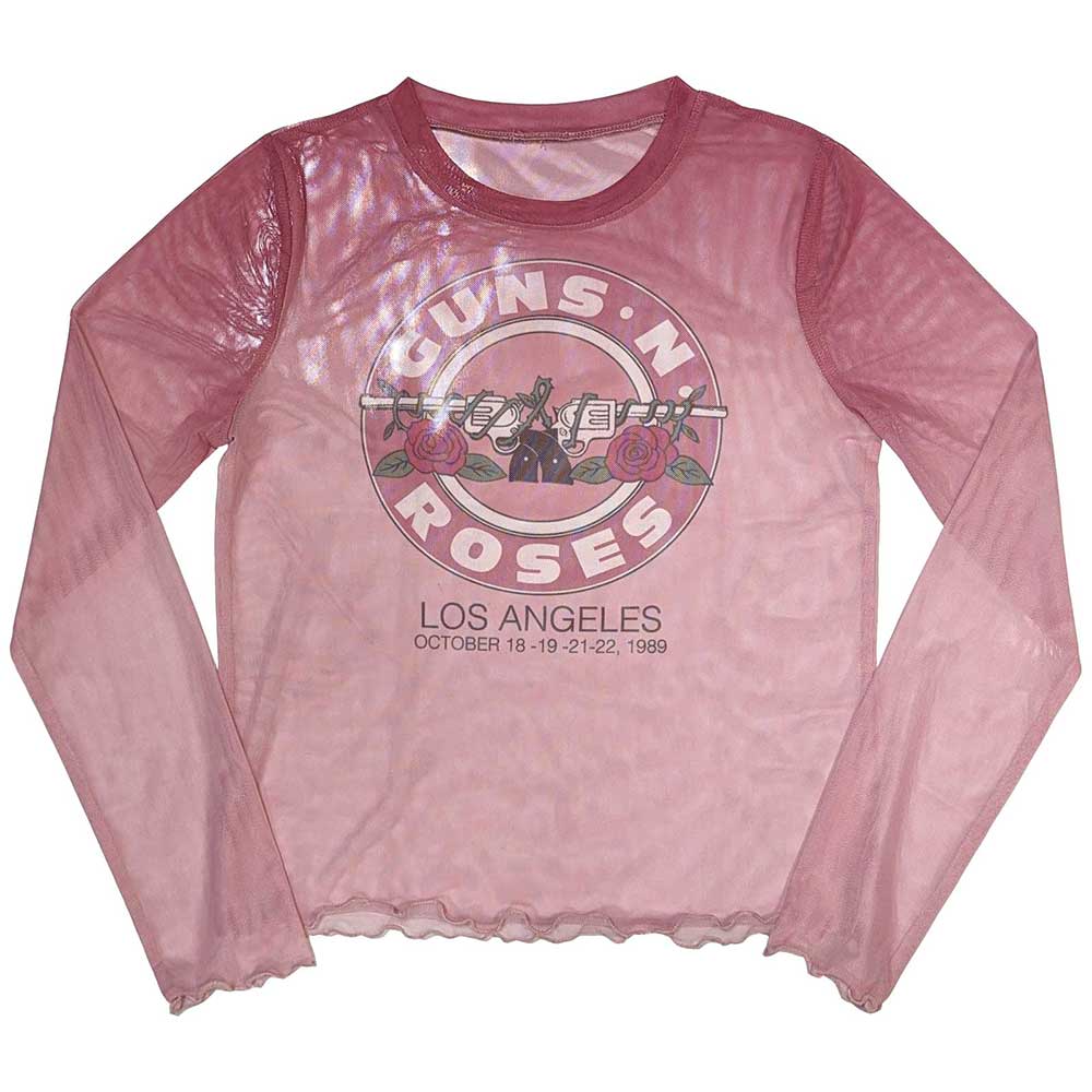 Guns N' Roses Ladies Long Sleeve T-Shirt: Bullet Seal (Mesh) (Small)
