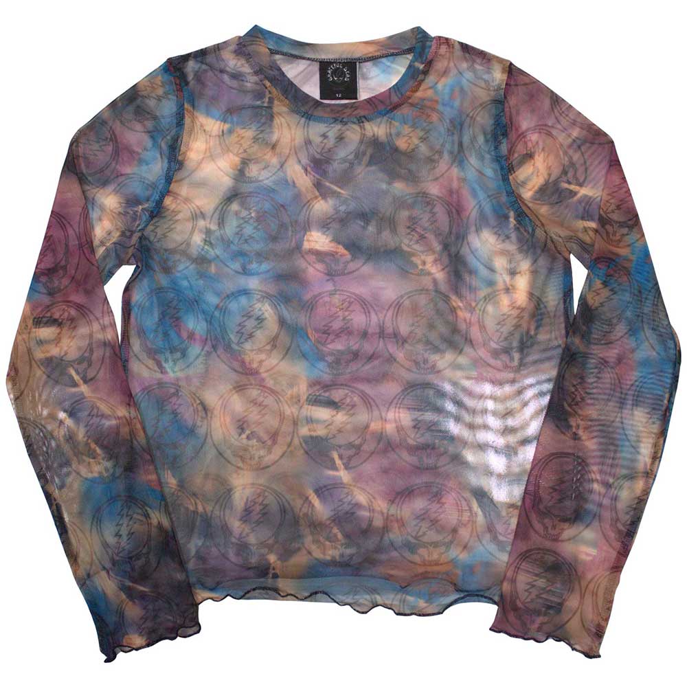 Grateful Dead Ladies Long Sleeve T-Shirt: Stealy AOP (Mesh) (Small)