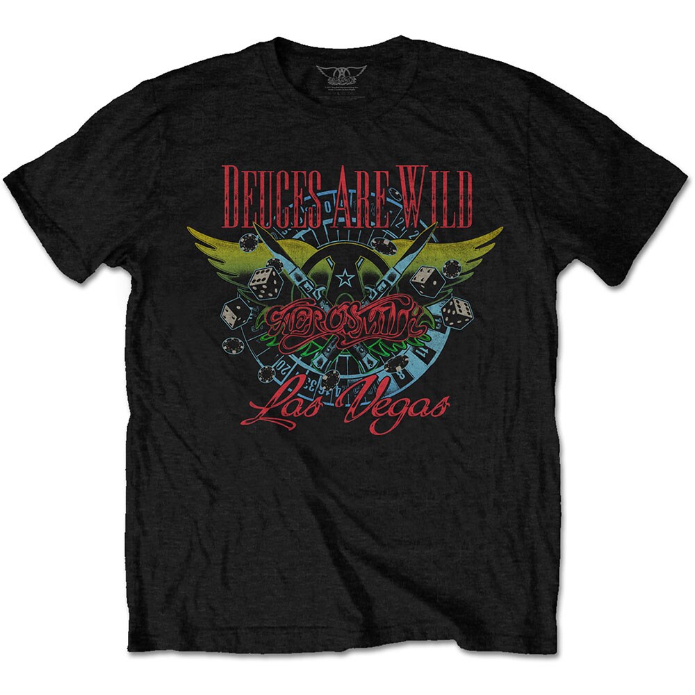 Aerosmith Unisex T-Shirt: Deuces Are Wild, Vegas (Large)