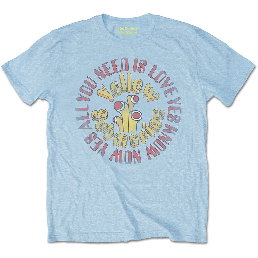 The Beatles Unisex T-Shirt: Yellow Submarine AYNIL Circle Vintage (Medium)