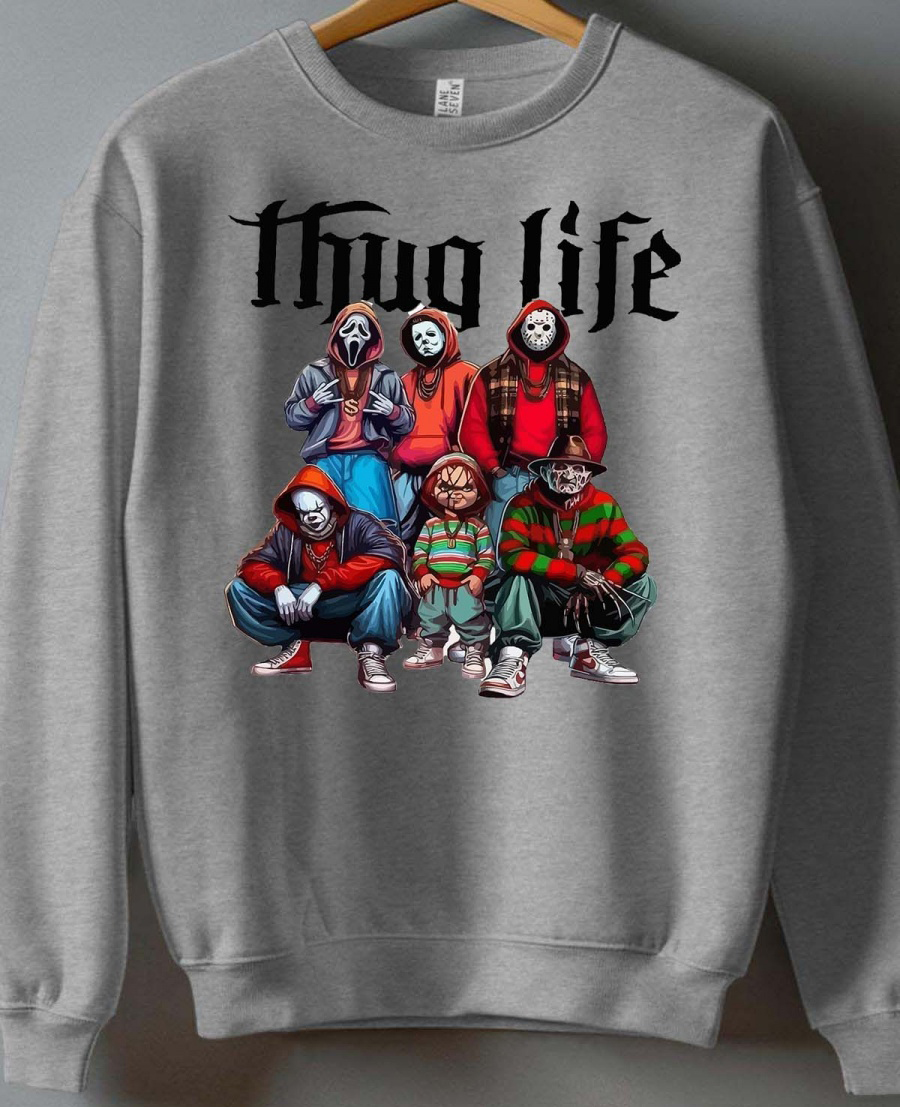 Thug Life unisex sweatshirt: Grå - storlek Large