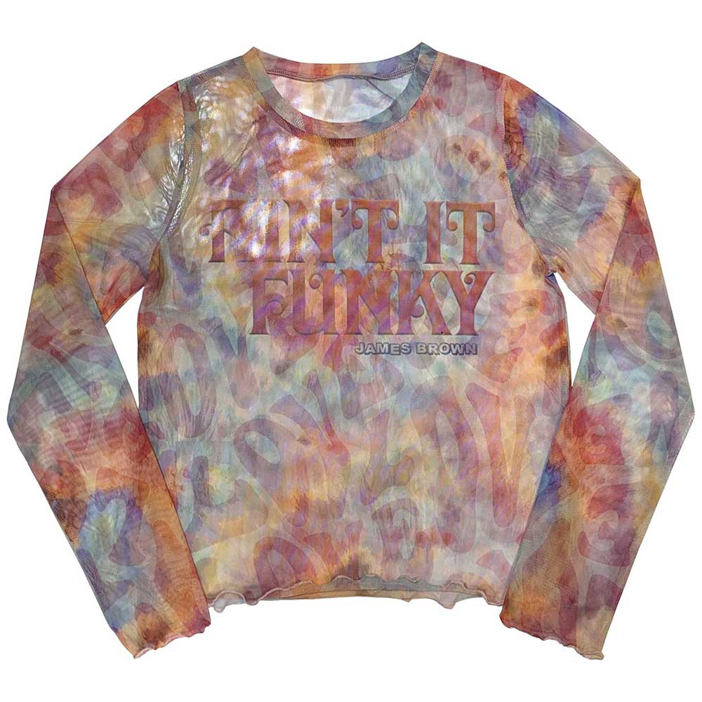 James Brown Ladies Long Sleeve T-Shirt: Funky (Mesh) (Medium)