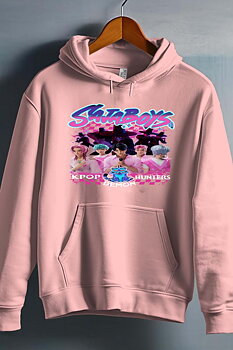 Saja Boys Kpop Demon Hunters Barn Hoodie - Hunters - Rosa - Unisex