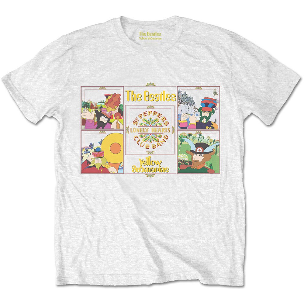 The Beatles Unisex T-Shirt: Yellow Submarine Sgt Pepper Band (X-Large)