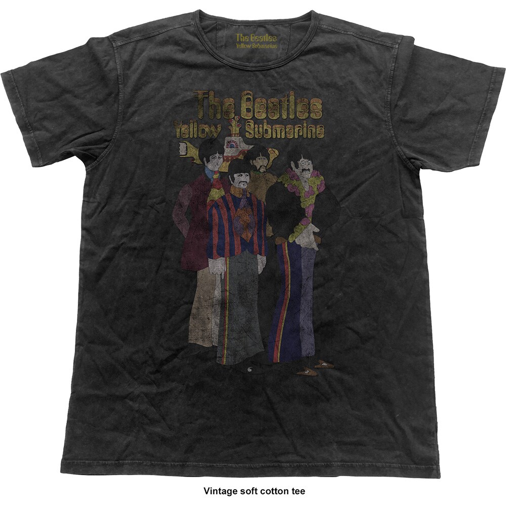 The Beatles Unisex Vintage T-Shirt: Yellow Submarine Band (Medium)