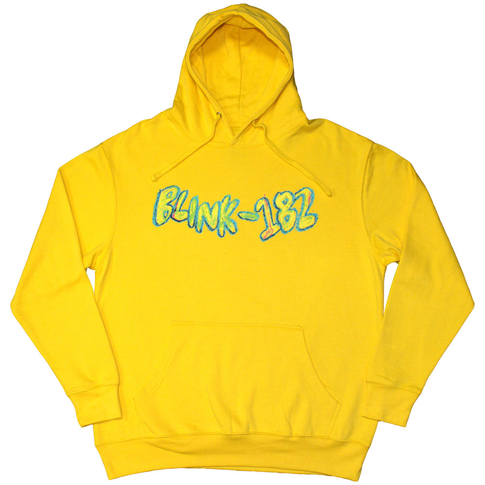 Blink-182 Unisex Pullover Hoodie: Crayon (Yellow) (Large)
