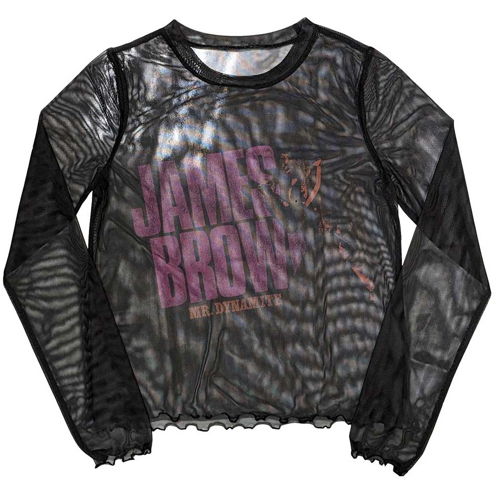 James Brown Ladies Long Sleeve T-Shirt: Mr Dynamite (Mesh) (Large)