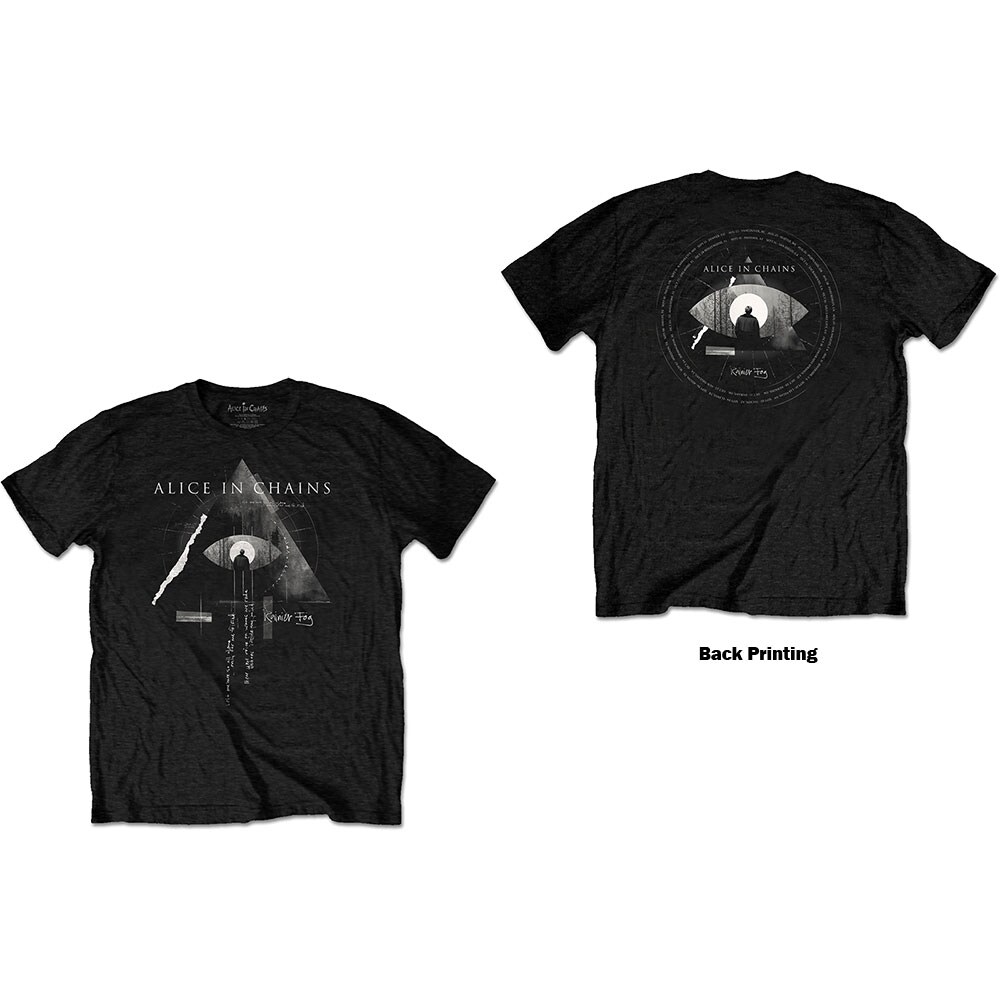 Alice In Chains Unisex T-Shirt: Fog Mountain (Back Print) (Large)
