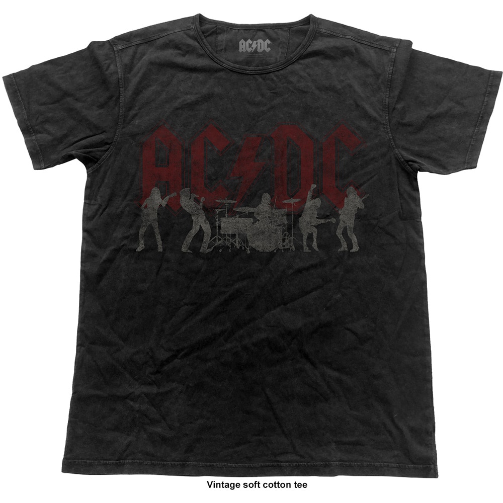 AC/DC Unisex Vintage T-Shirt: Silhouettes (Small) - 2
