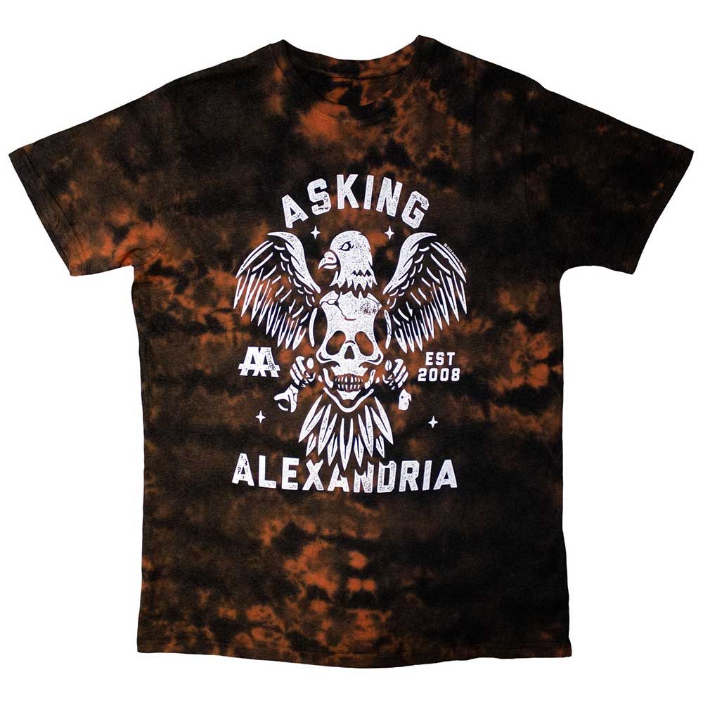 Asking Alexandria Unisex T-Shirt: Eagle Skull (Wash Collection) (Large)