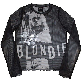 Blondie Ladies Long Sleeve T-Shirt: Mic Stand (Mesh) (XX-Large)
