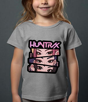 Huntrix kids t-shirt: "Christmas" - gray - size 5-6 years