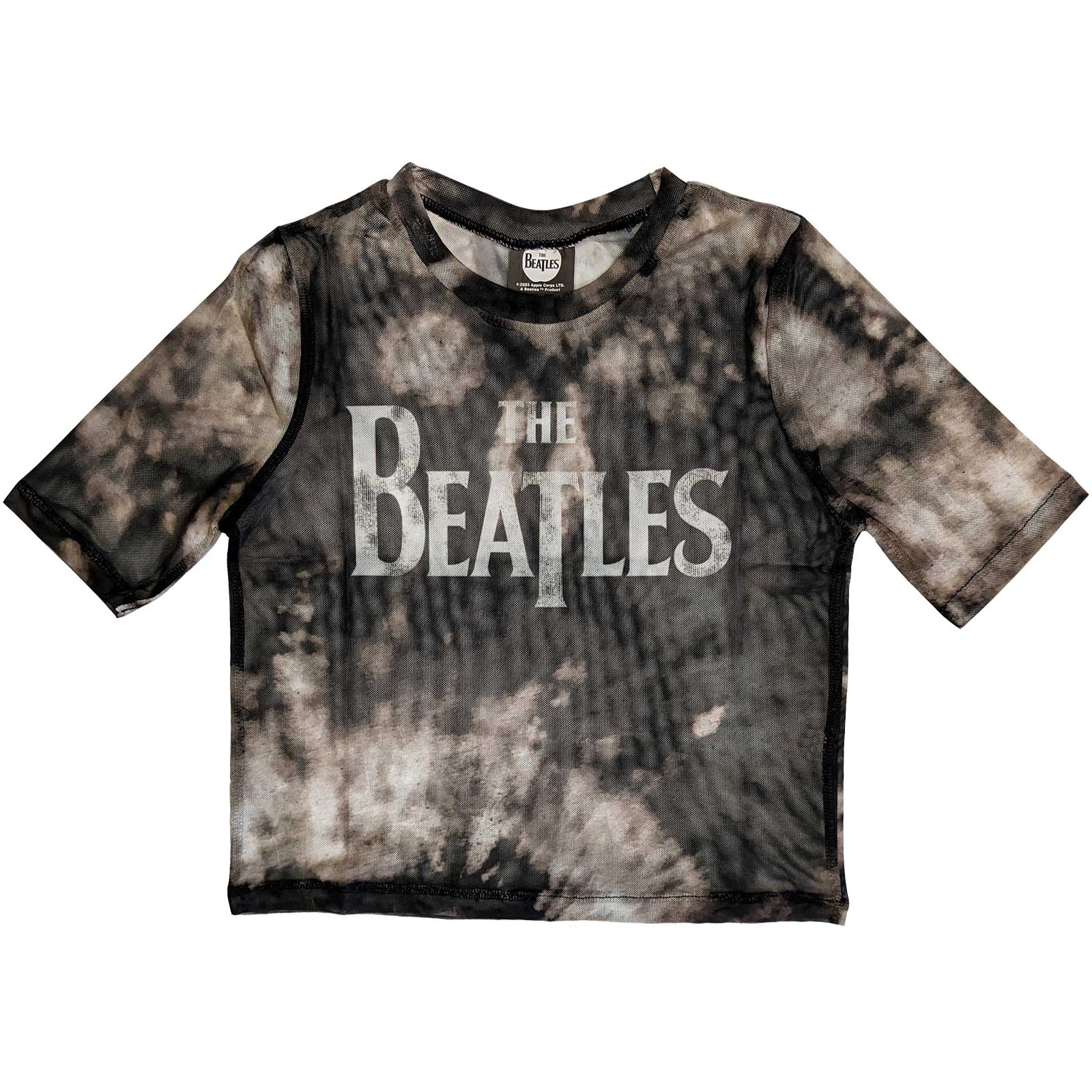 The Beatles Ladies Crop Top: Drop T Logo (Mesh) (XX-Small)