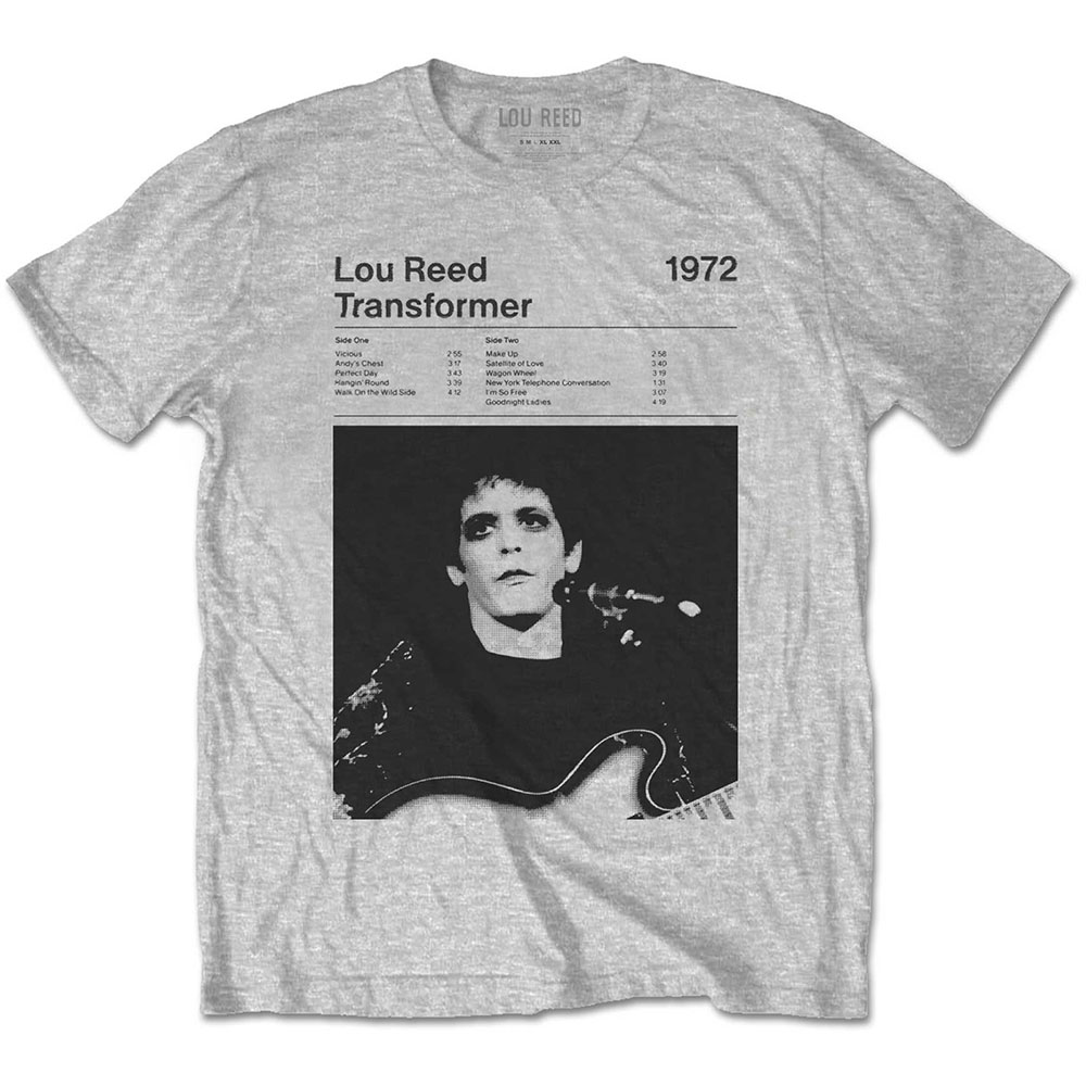 Lou Reed Unisex T-Shirt: Transformer Track List (Small)