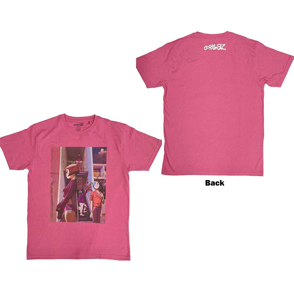 Gorillaz Unisex T-Shirt: The Static Channel (Back Print) (Large)