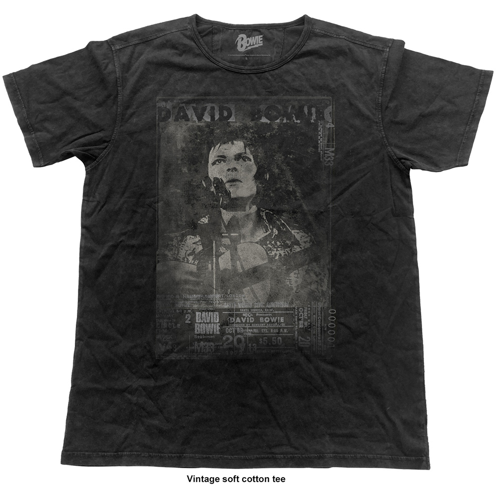 David Bowie Unisex Vintage T-Shirt: Live (Medium)
