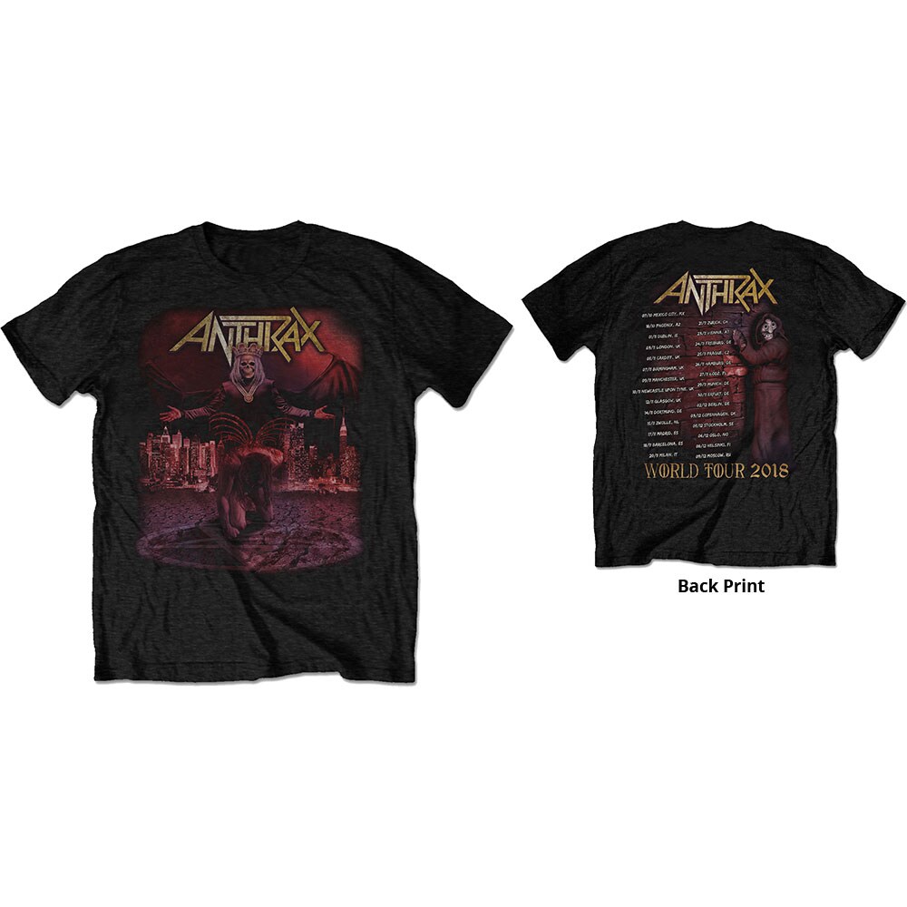 Anthrax Unisex T-Shirt: Bloody Eagle World Tour 2018 (Back Print/Ex Tour) (Small)