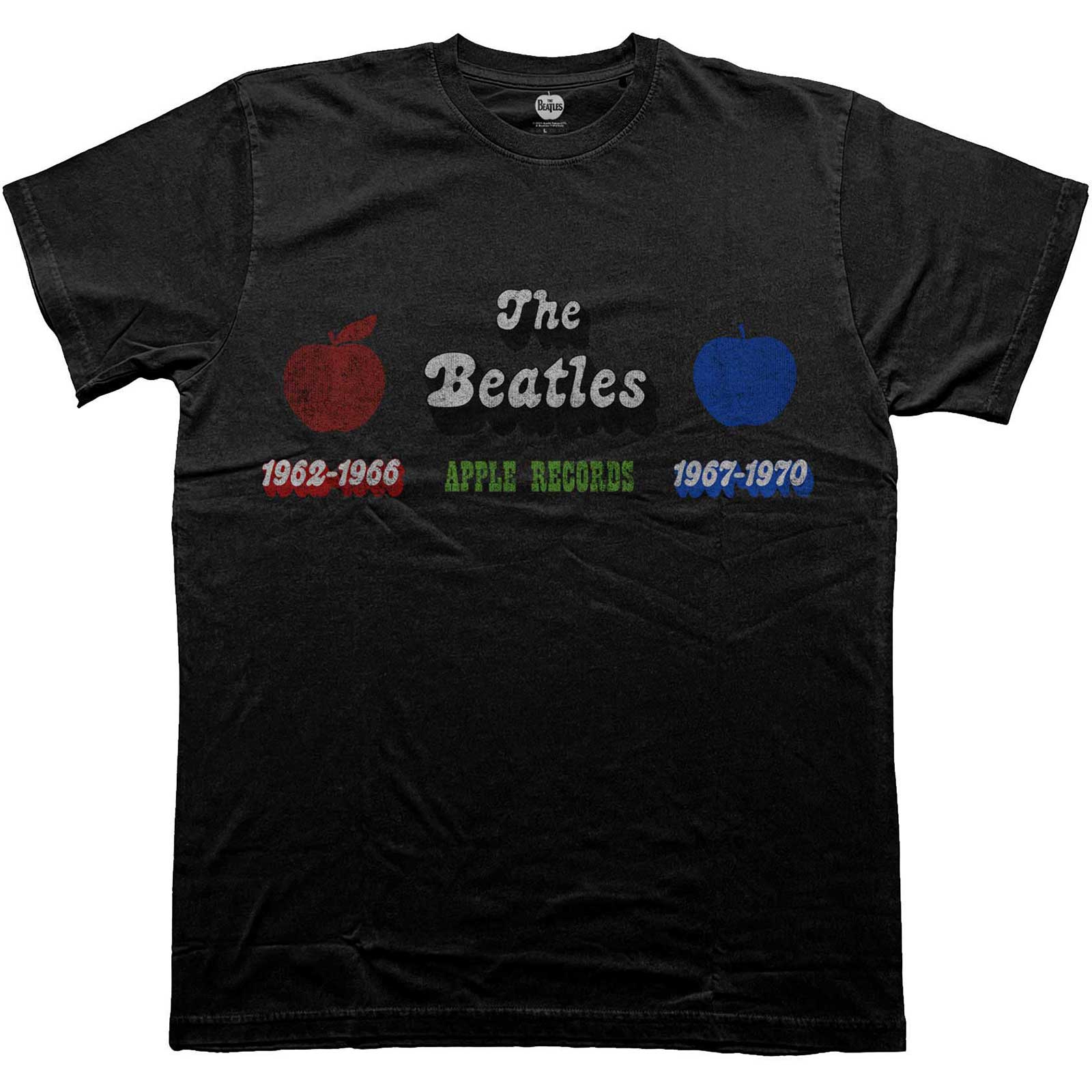 The Beatles Unisex T-Shirt: Apple Years Red & Blue (Small)