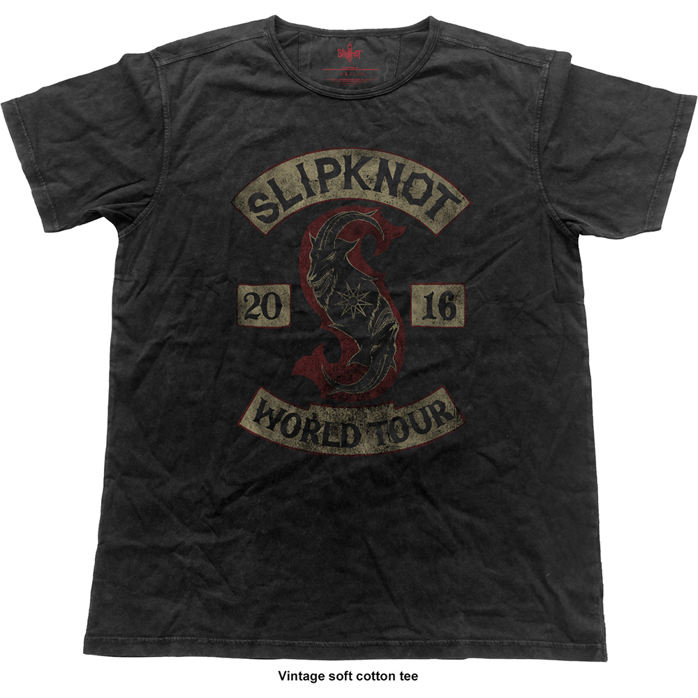 Slipknot Unisex Fashion Tee: Patched-Up (Vintage Finish) (Large)