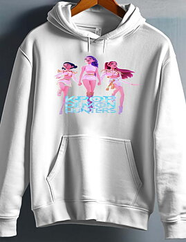 Huntrix Kpop Demon Hunters Barn Hettegenser - Dancing - Hvit - Unisex