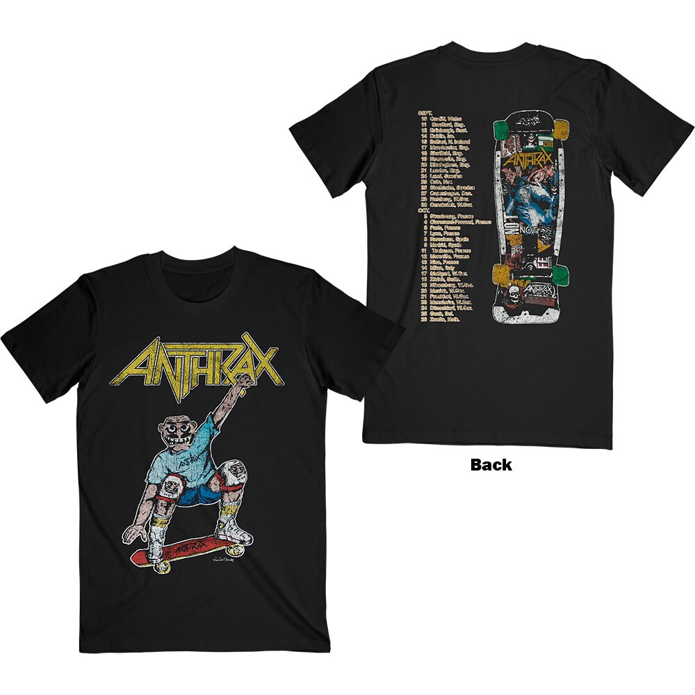 Anthrax Unisex T-Shirt: Spreading Skater Notman Vintage (Back Print) (XX-Large)