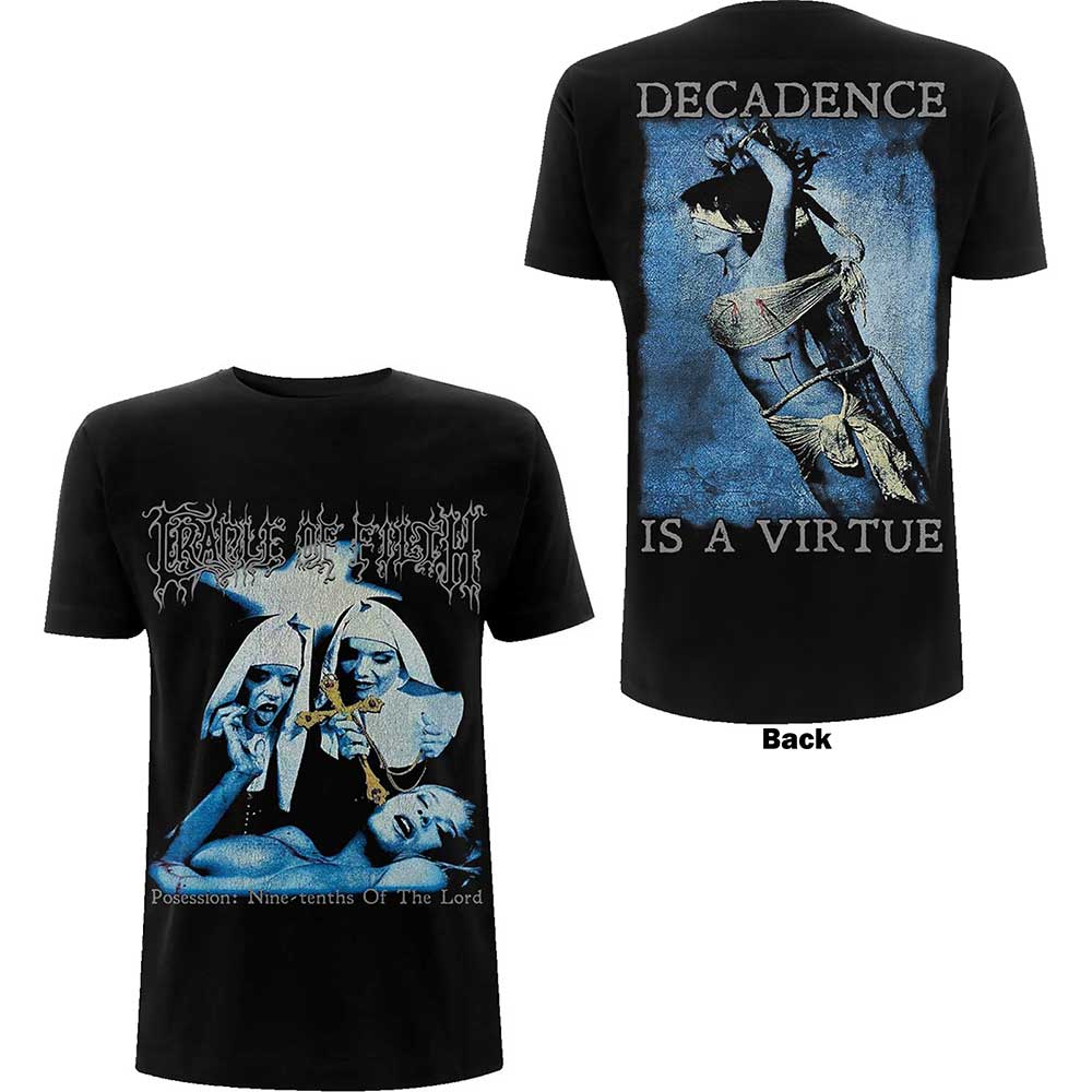 Cradle Of Filth Unisex T-Shirt: Decadence (Back Print) (XX-Large)