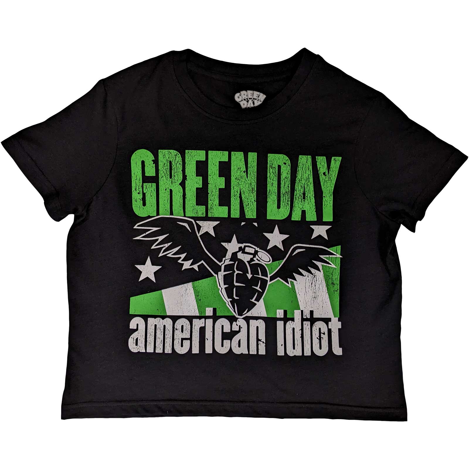Green Day Ladies Crop Top: American Idiot Wings (X-Large)